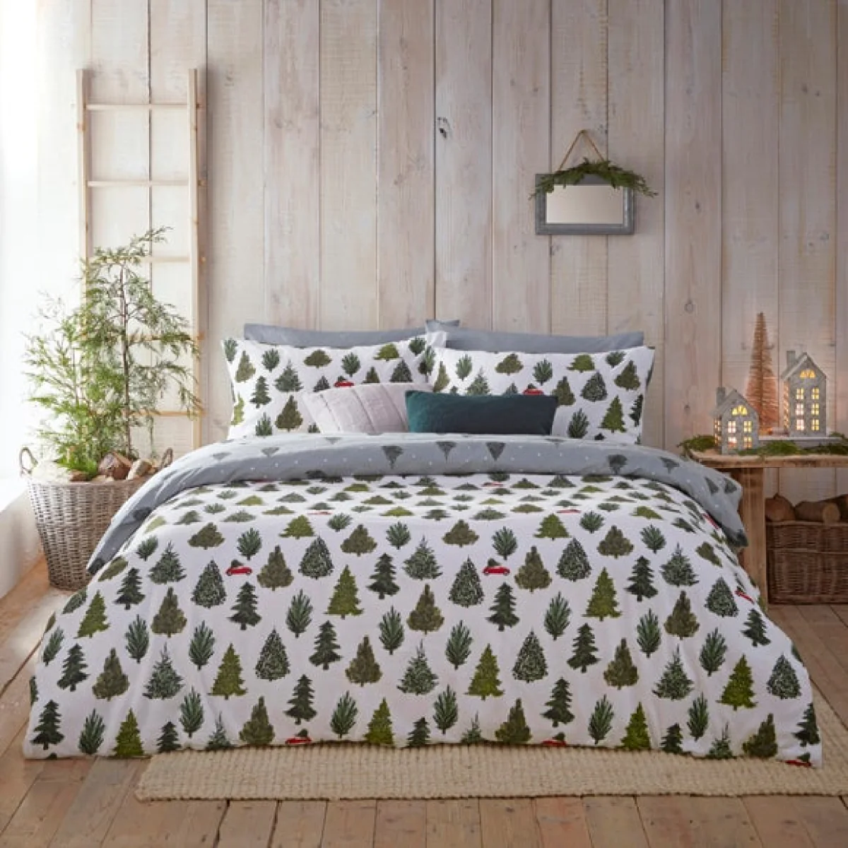 furn. Evergreen Duvet Cover Set Pine Green Green – image 1