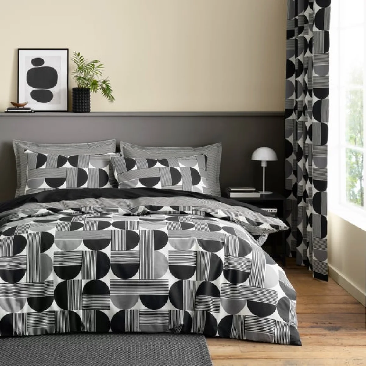 Bromley Modern Geo Navy Duvet Cover and Pillowcase Set Navy (Blue) – image 4