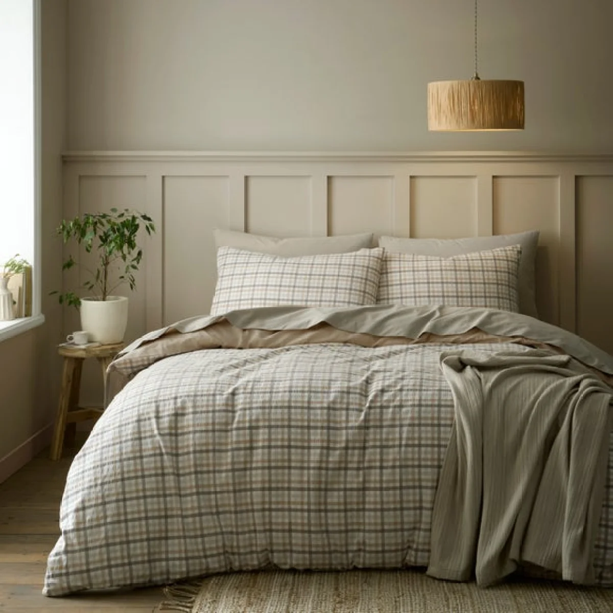 Lynmouth Check 100% Cotton Duvet Cover & Pillowcase Set – image 2