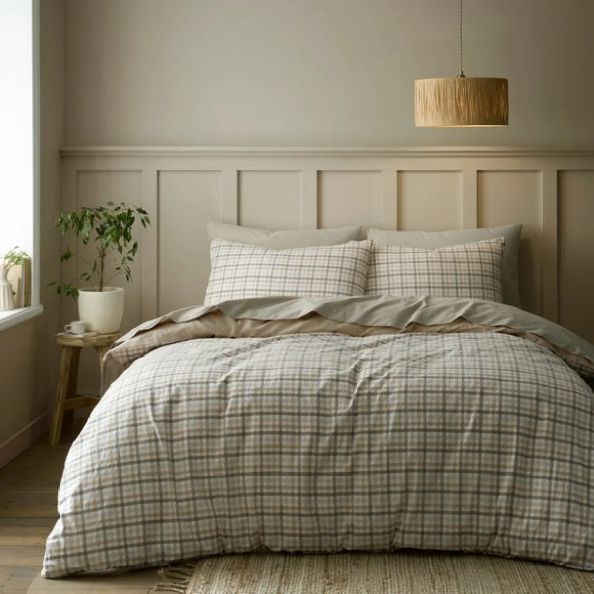 Lynmouth Check 100% Cotton Duvet Cover & Pillowcase Set – image 1