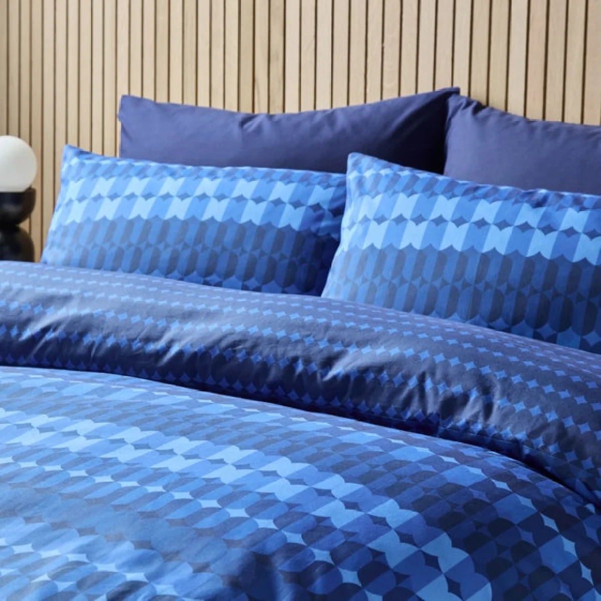 Oden Geometric Blue Duvet Cover and Pillowcase Set Blue – image 7