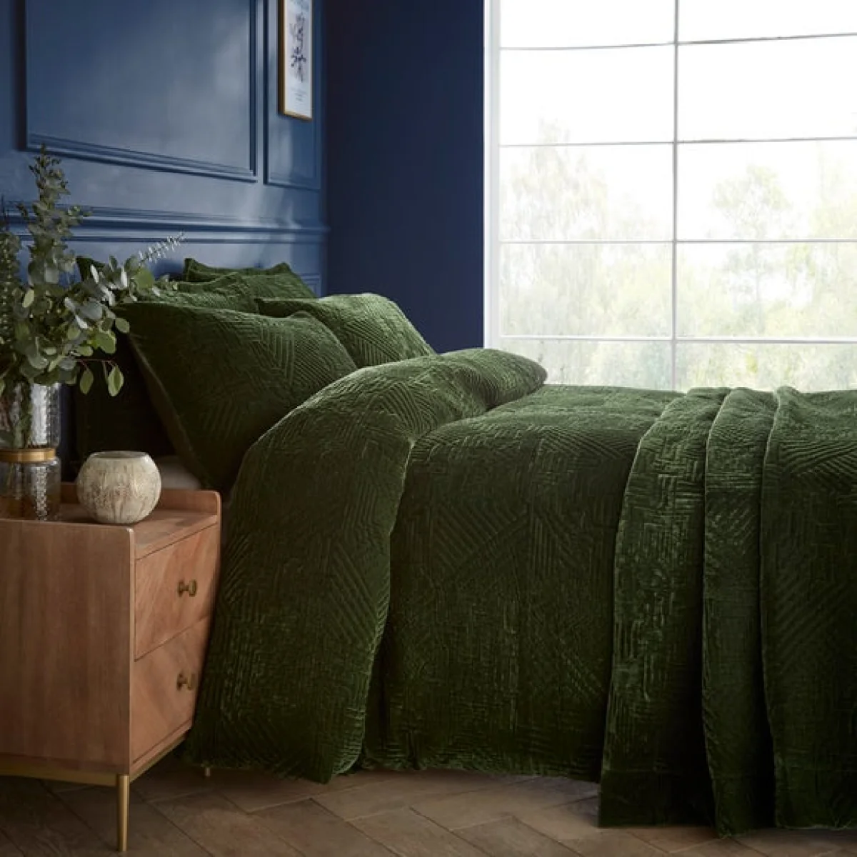 Haisley Geometric Olive Duvet Cover and Pillowcase Set Olive (Green) – image 4