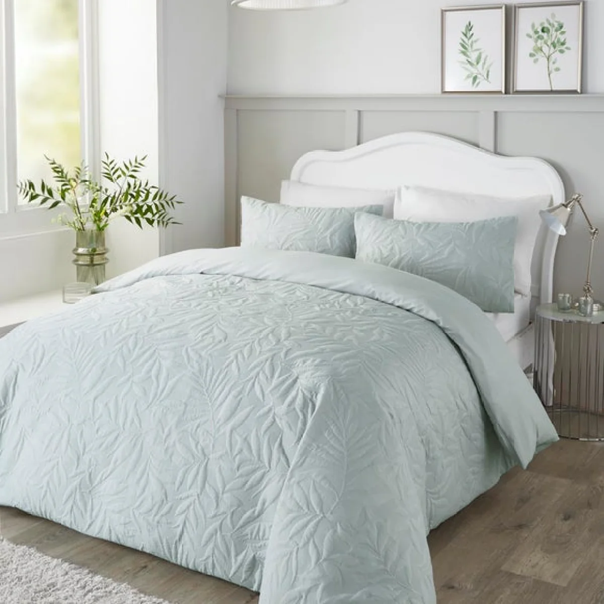 Luana Duvet Cover and Pillowcase Set Blue Seafoam (Blue) – image 1