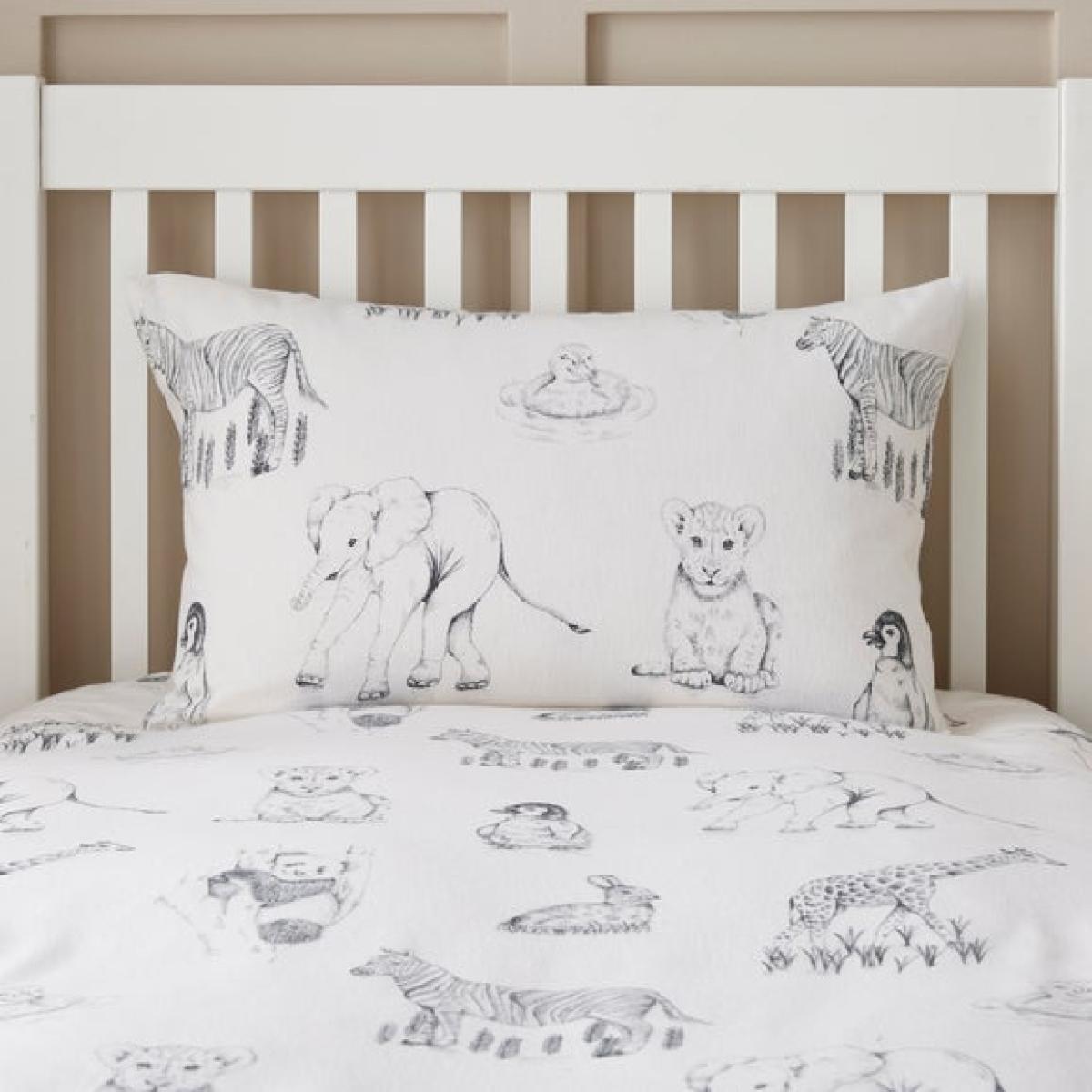 Sketched Animals Brushed Cotton Quilt Cover and Pillowcase Set – image 3