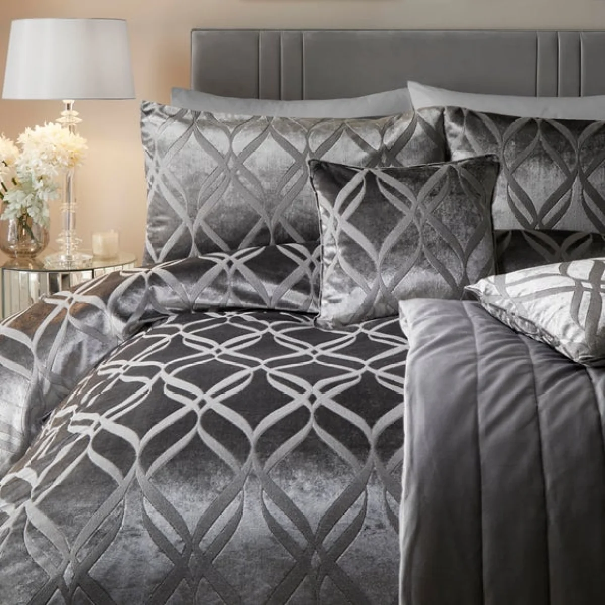Belfort Duvet Cover and Pillowcase Set Slate Grey Slate (Grey) – image 2