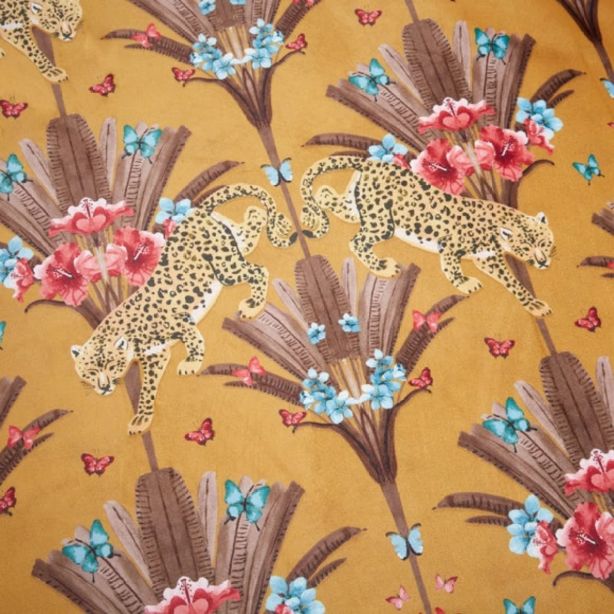 Yael Jungle Leopard Ochre Duvet Cover and Pillowcase Set Ochre – image 3
