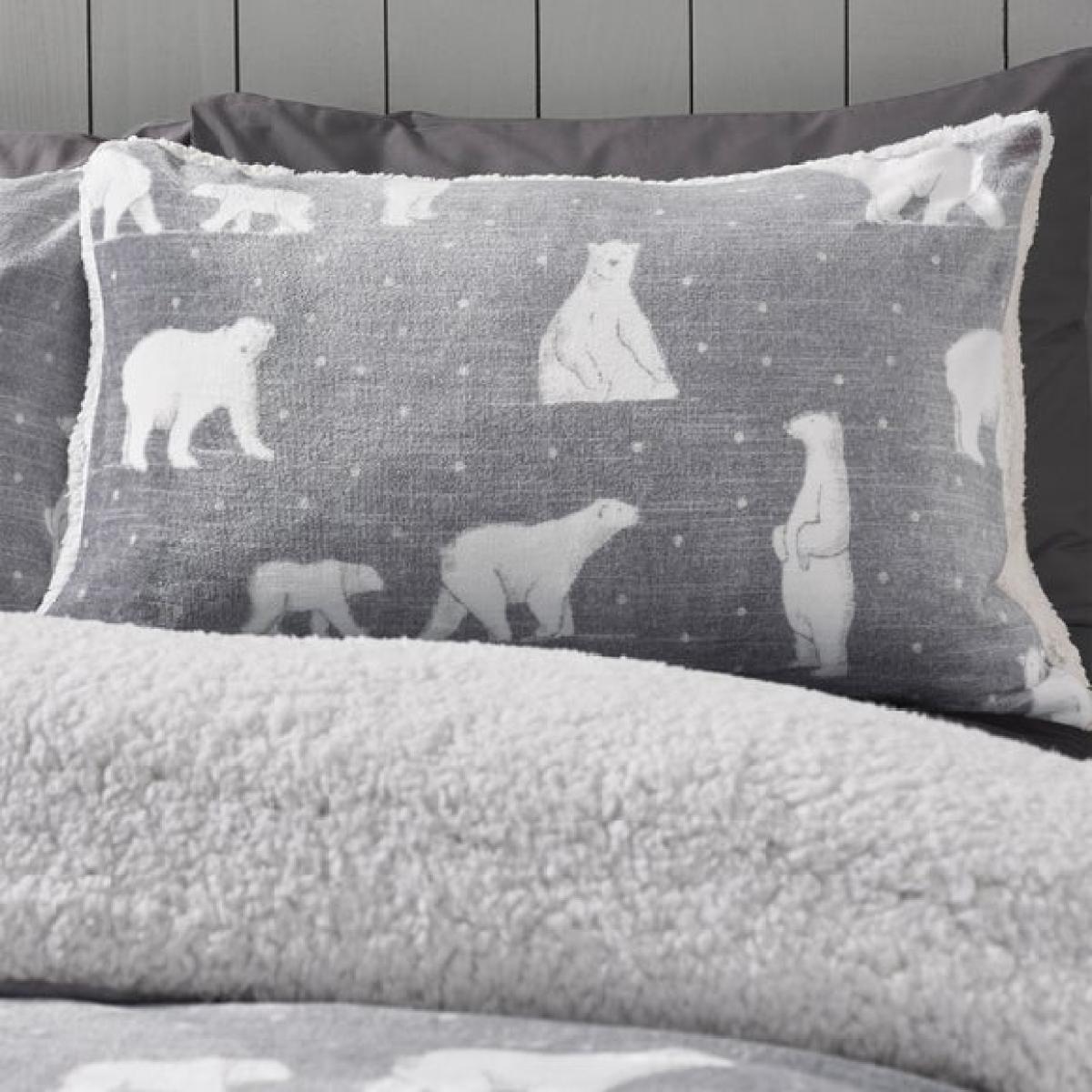 Catherine Lansfield Cosy Polar Bear Sherpa Duvet Cover & Pillowcase Set – image 2