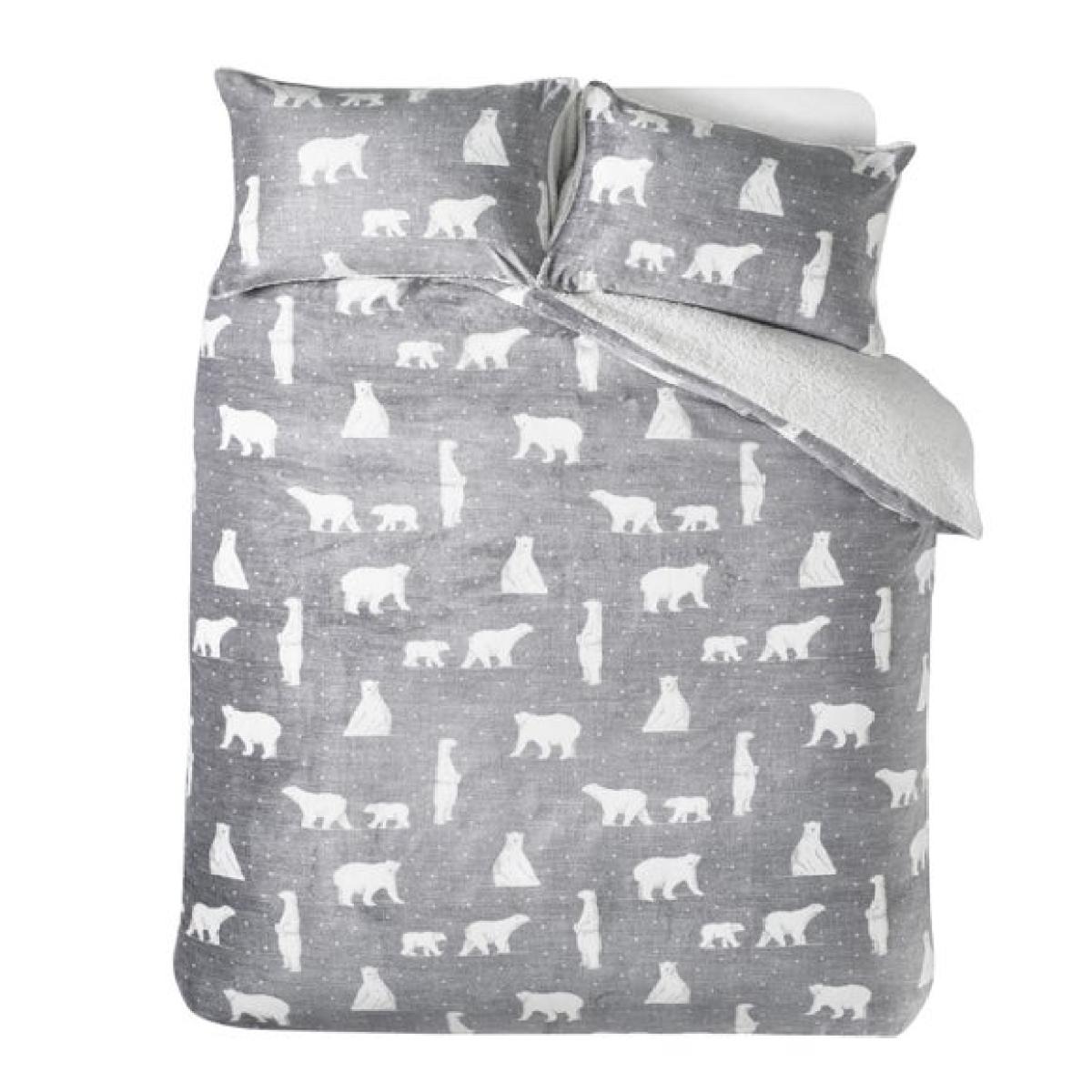 Catherine Lansfield Cosy Polar Bear Sherpa Duvet Cover & Pillowcase Set – image 3