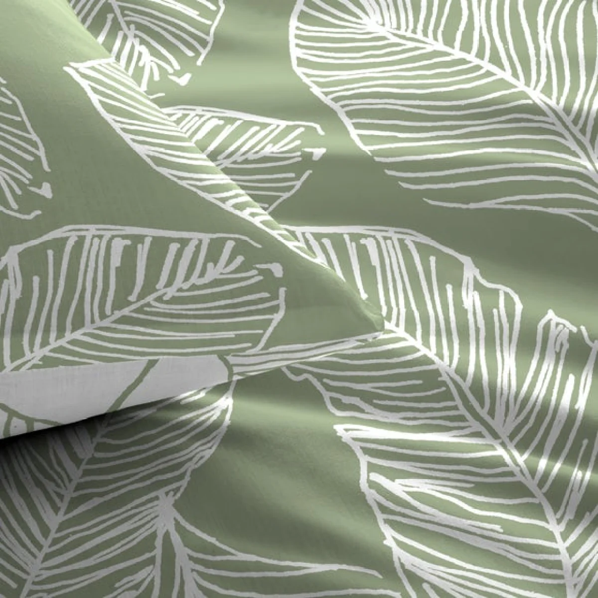 Fusion Matteo Reversible Duvet Cover and Pillowcase Set Green – image 2