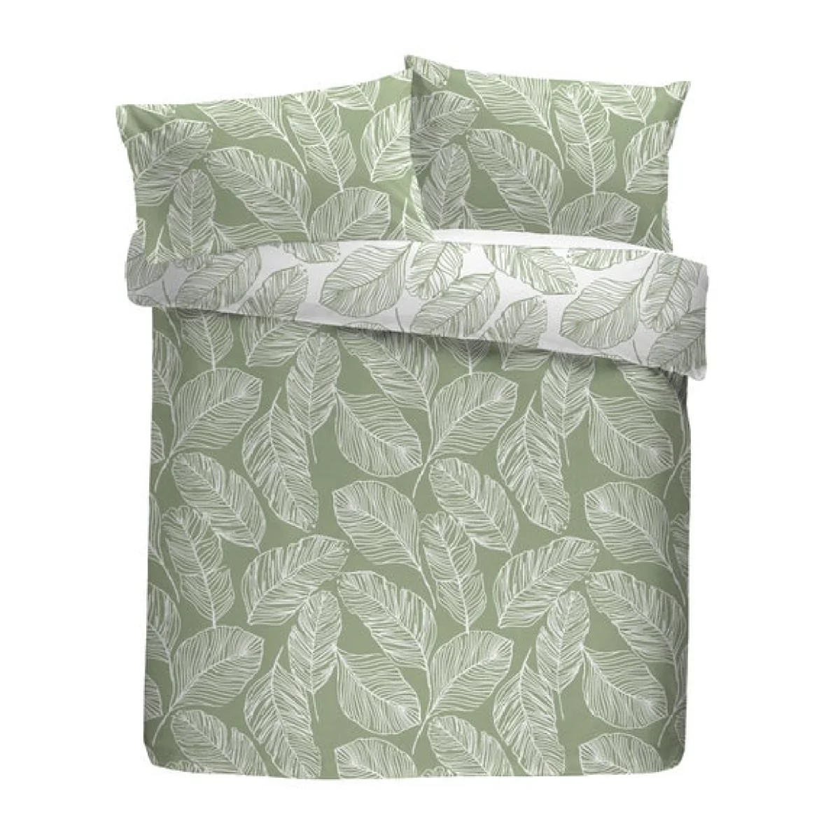 Fusion Matteo Reversible Duvet Cover and Pillowcase Set Green – image 5