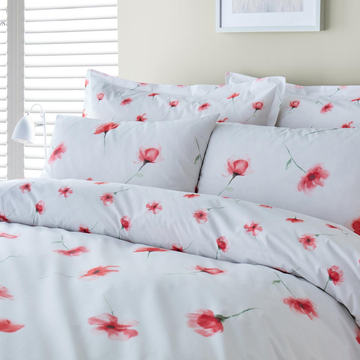 Lexi Poppy Red Duvet Cover and Pillowcase Set Red – image 7