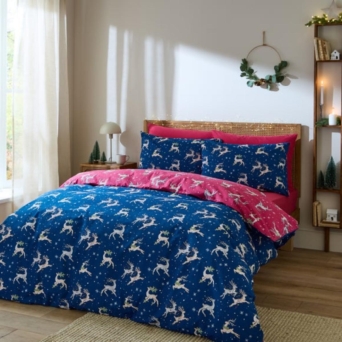 Their Nibs Christmas Reindeer 100% Cotton Duvet Cover & Pillowcase Set – image 2