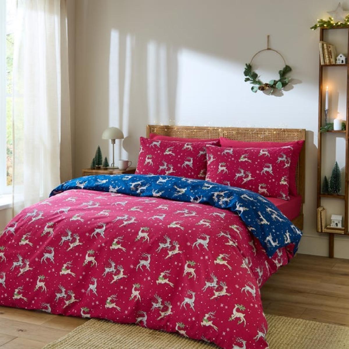 Their Nibs Christmas Reindeer 100% Cotton Duvet Cover & Pillowcase Set – image 3