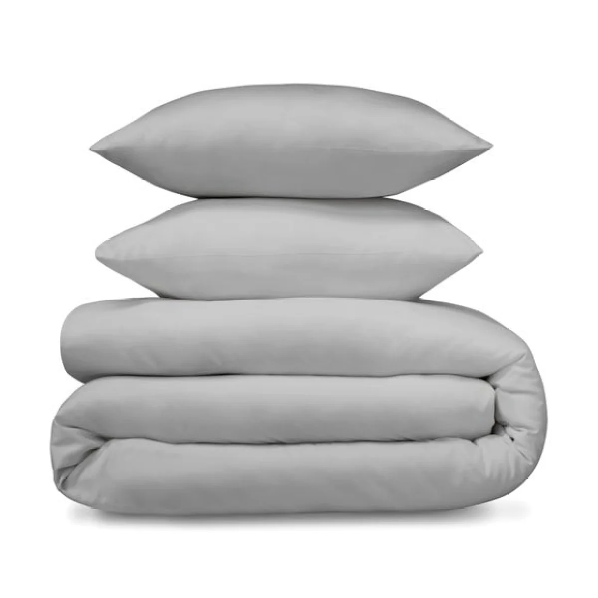 Super Soft Plain Silver Duvet Cover and Pillowcase Set Silver – image 4