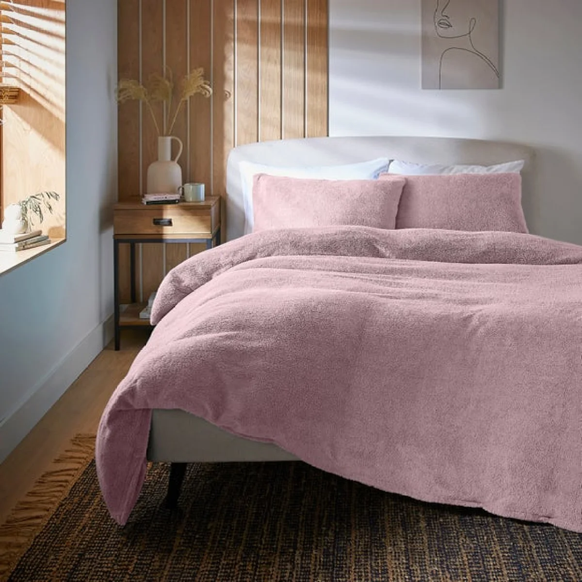 Teddy Duvet Cover and Pillowcase Set Heather (Purple) – image 1