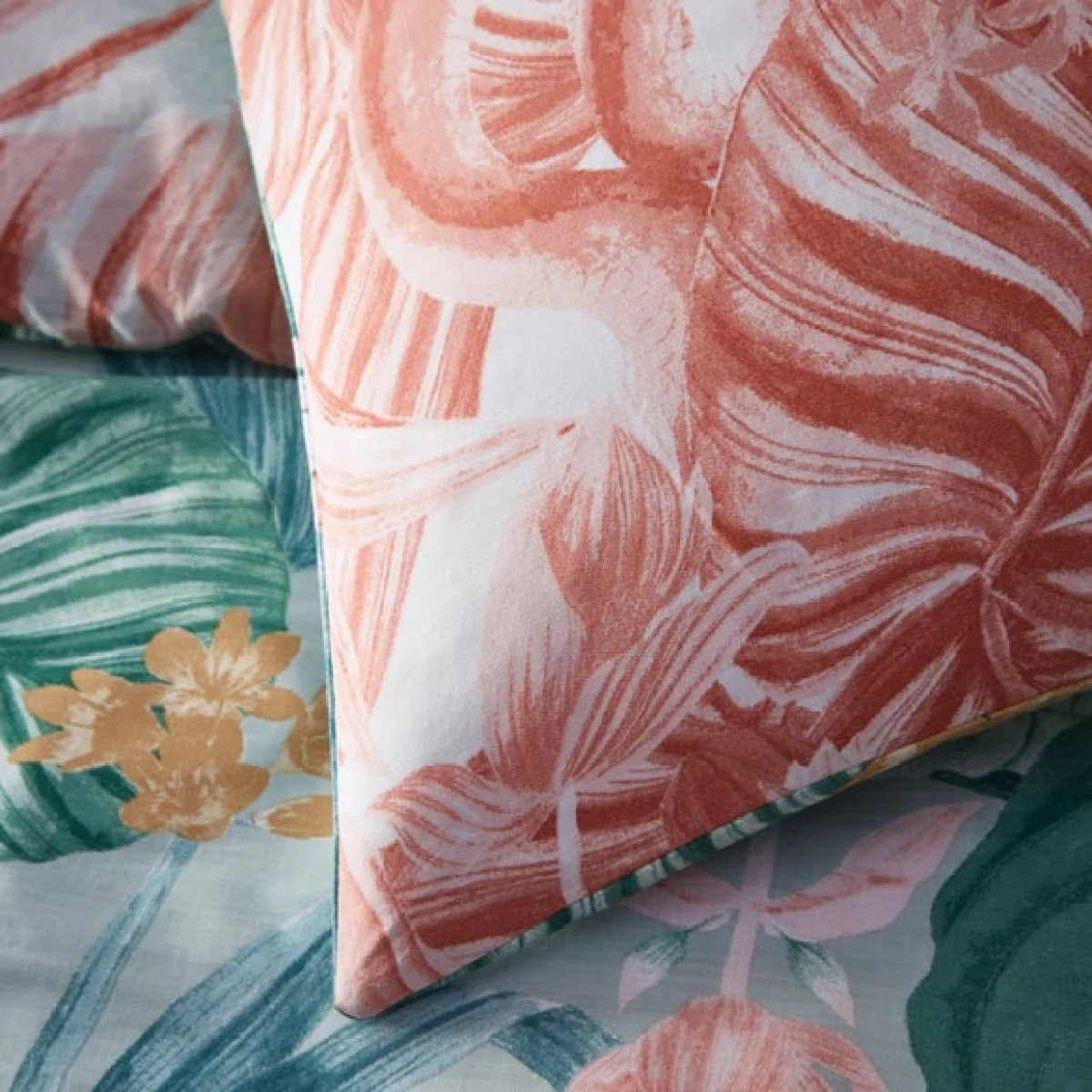 furn. Medinilla Mustard Duvet Cover & Pillowcase Set Yellow/Green/Pink – image 6