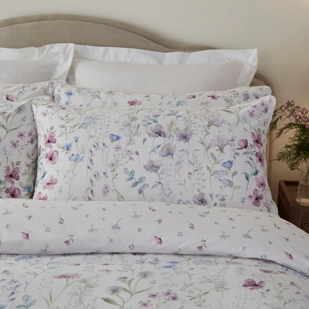 Dorma Wildflower Mauve Cotton Duvet Cover and Pillowcase Set Mauve – image 4