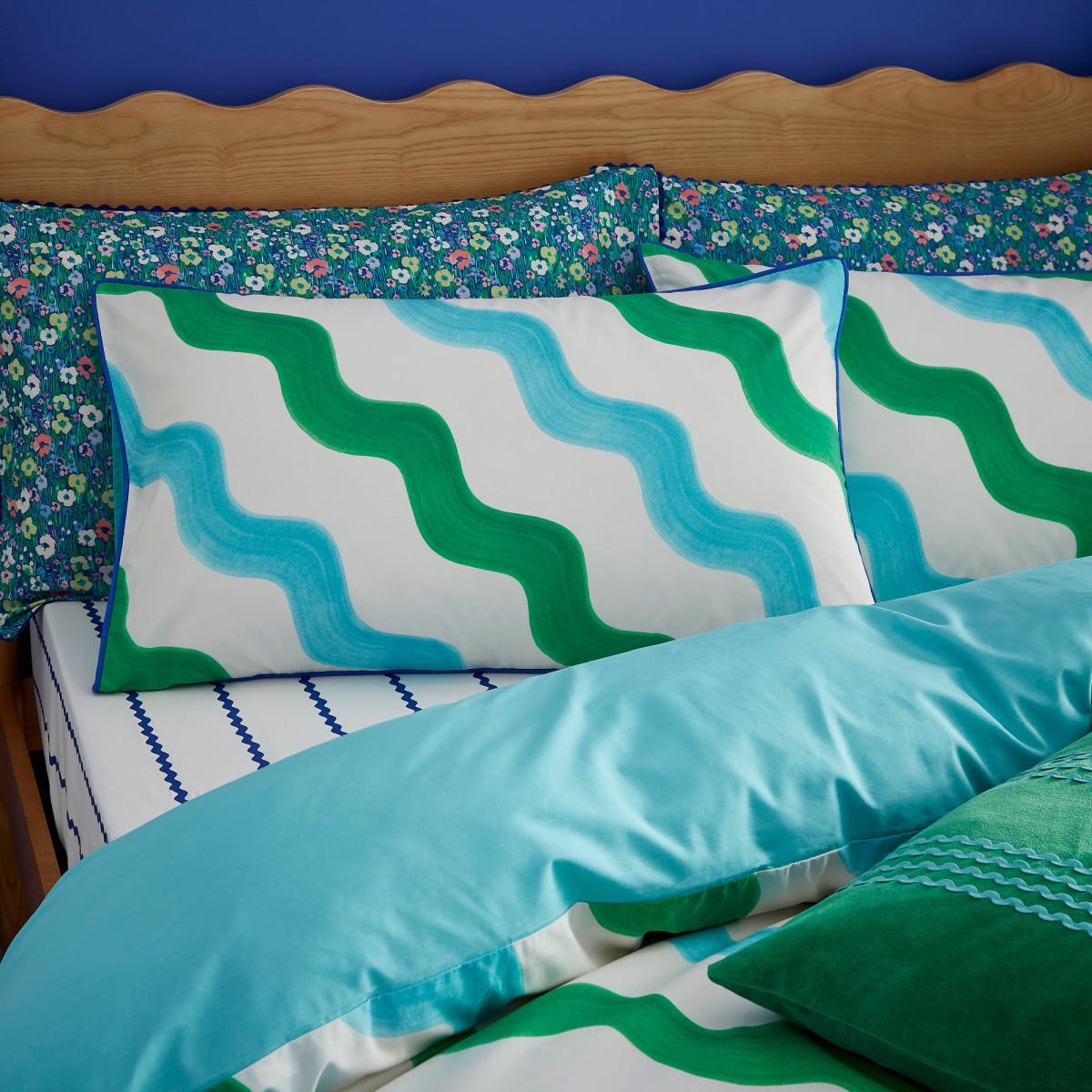 Sophie Robinson Hazy Wave 100% Cotton Duvet Cover & Pillowcase Set – image 2