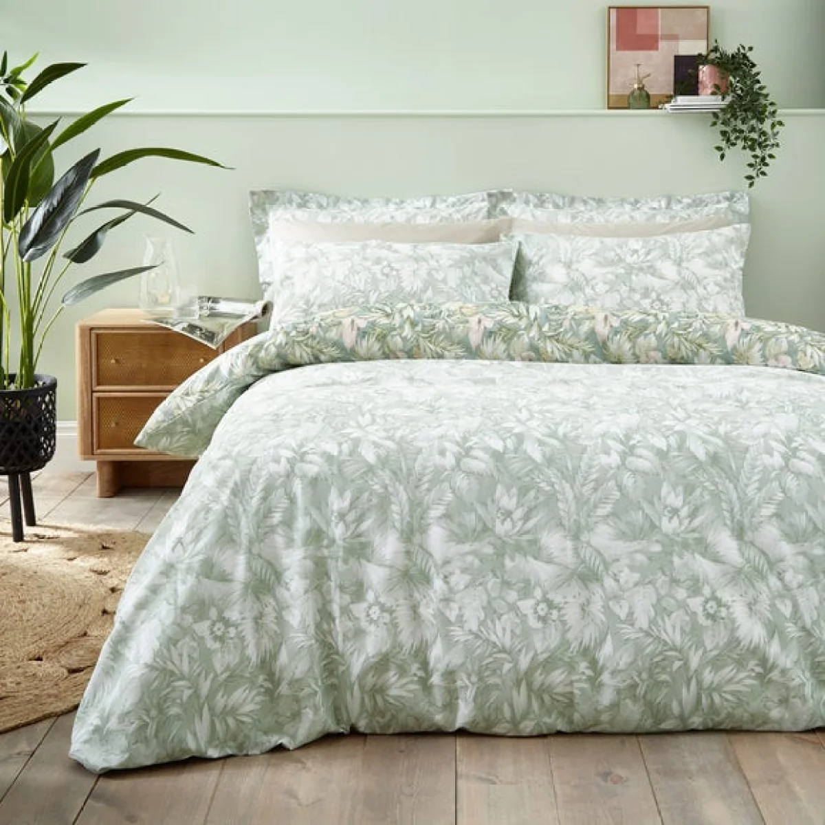Soft Tropics Duvet Cover & Pillowcase Set Lilypad – image 3