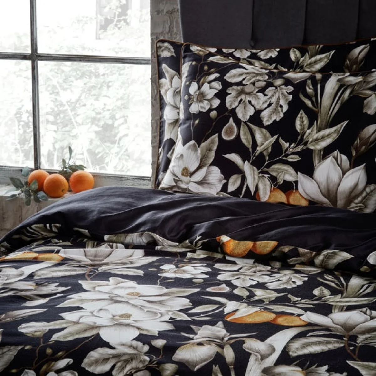 EW by Edinburgh Weavers Lavish Floral Moss 100% Cotton Sateen Duvet Cover & Pillowcase Set Green – image 5