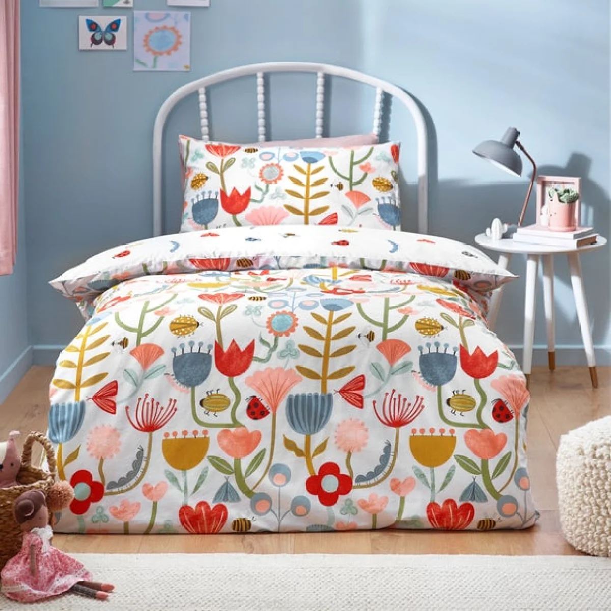 Little Nature Duvet Cover & Pillowcase Set White – image 1