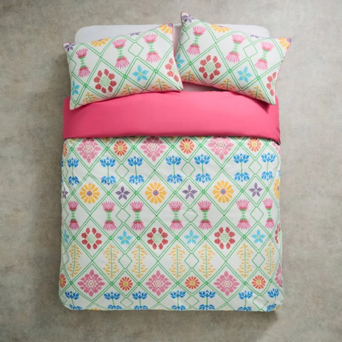 Yinka Ilori Net Floral 100% Cotton Duvet Cover & Pillowcase Set – image 1