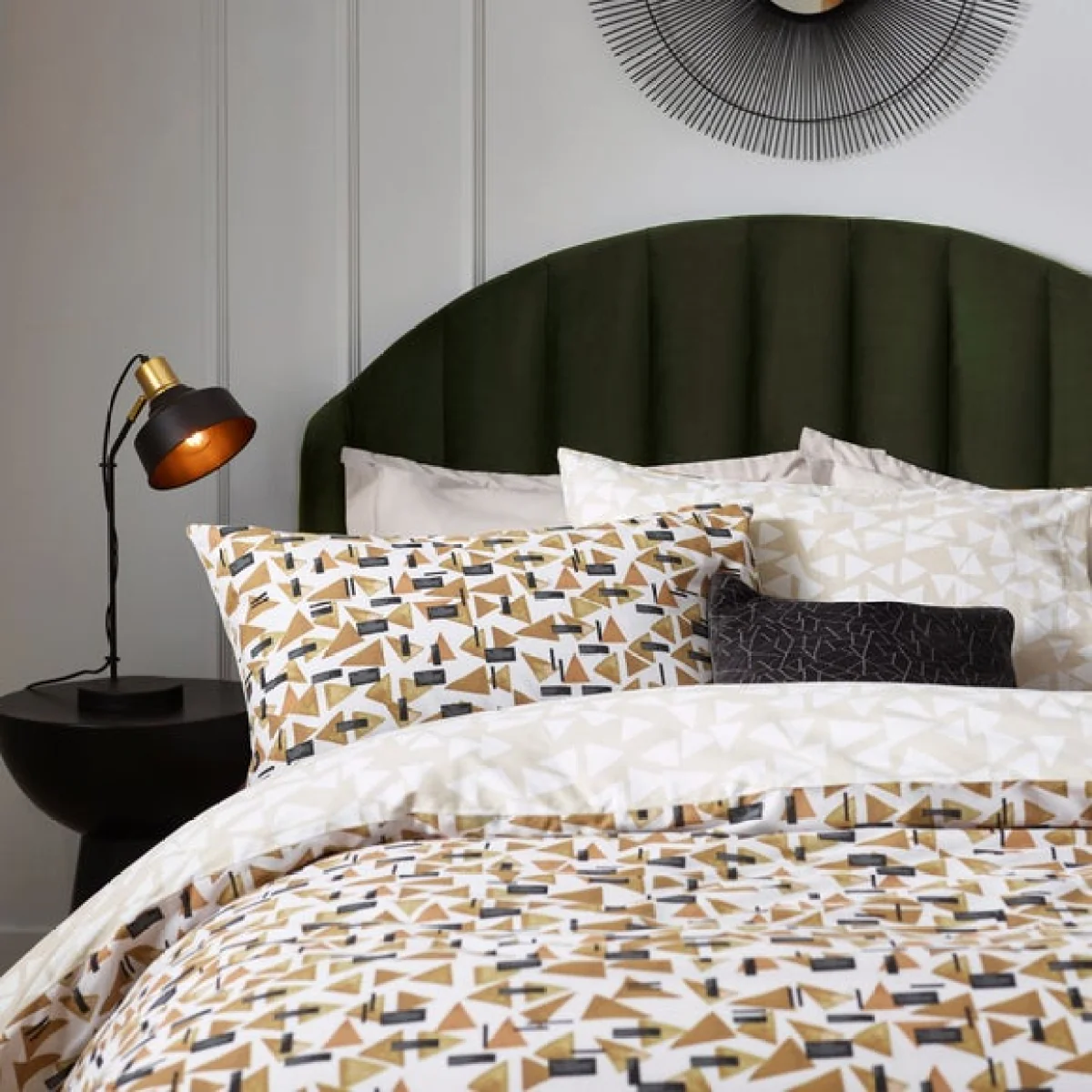 HÖEM City Cotton Rich Duvet Cover & Pillowcase Set, Brown/White/Black – image 3