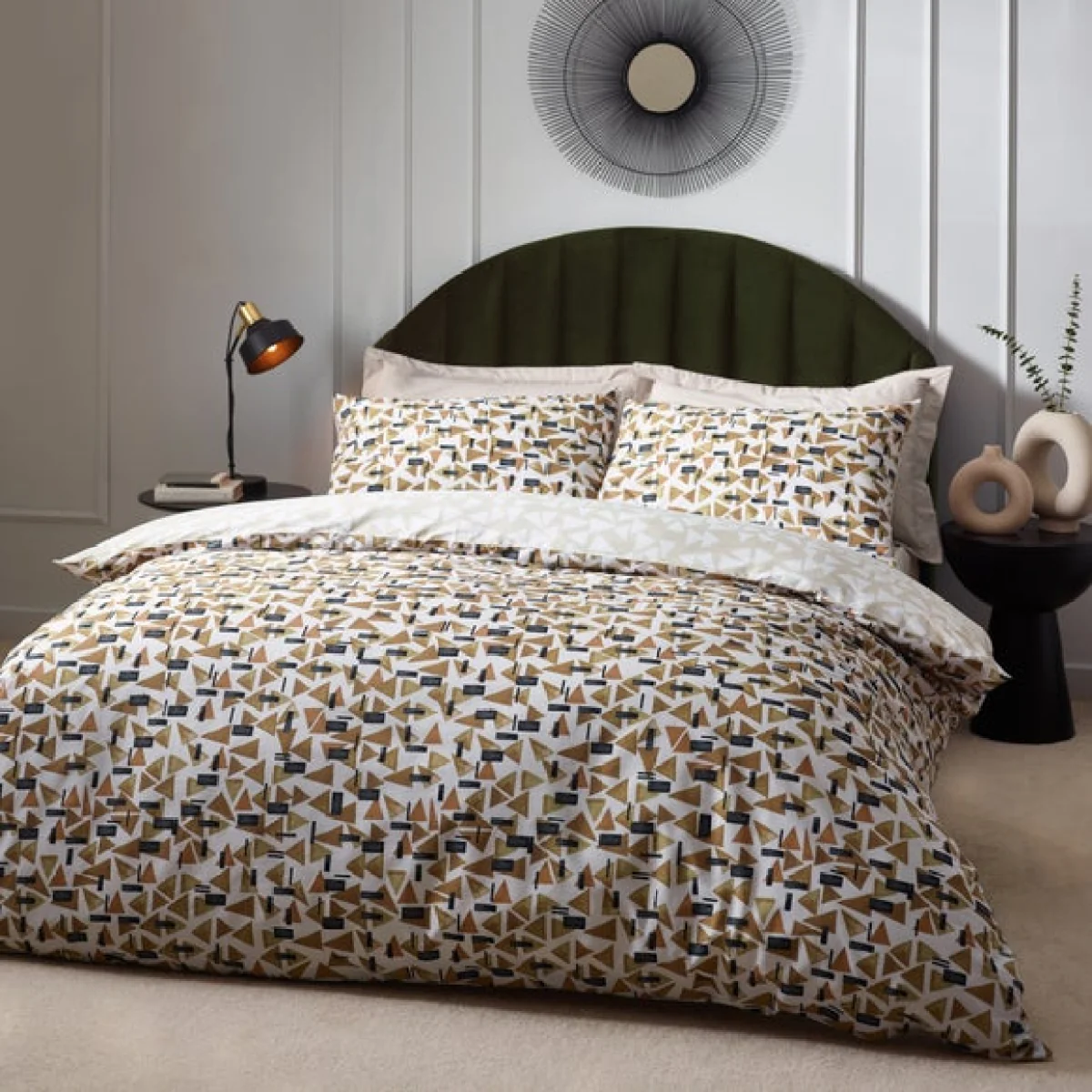 HÖEM City Cotton Rich Duvet Cover & Pillowcase Set, Brown/White/Black – image 4