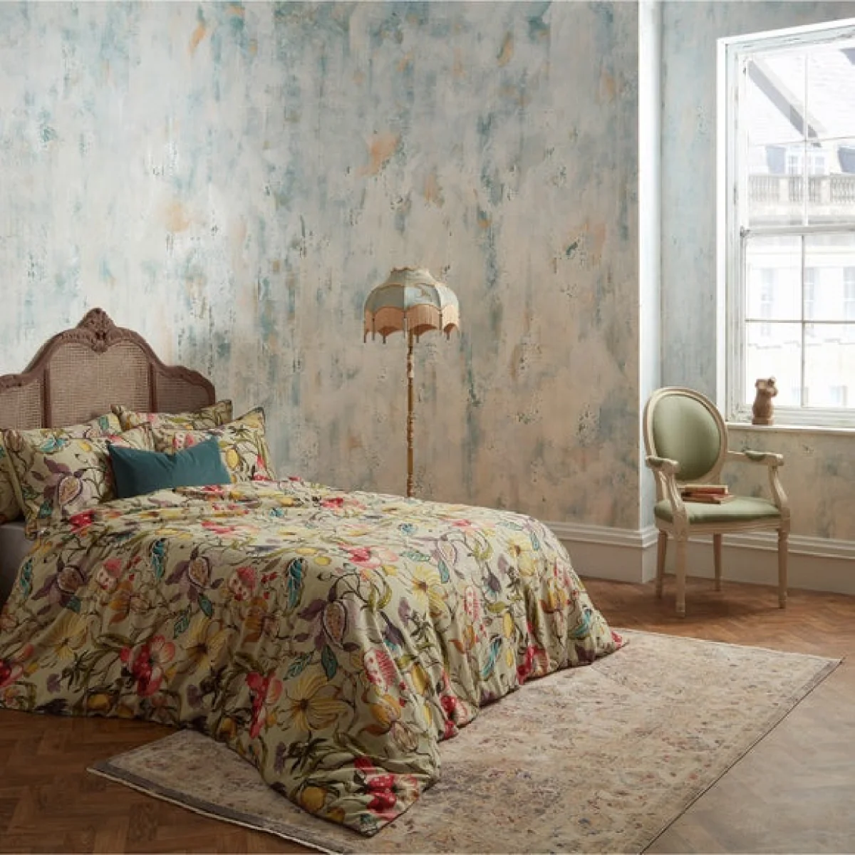 EW by Edinburgh Weavers Morton Floral Chintz 100% Cotton Sateen Duvet Cover & Pillowcase Set Beige – image 3