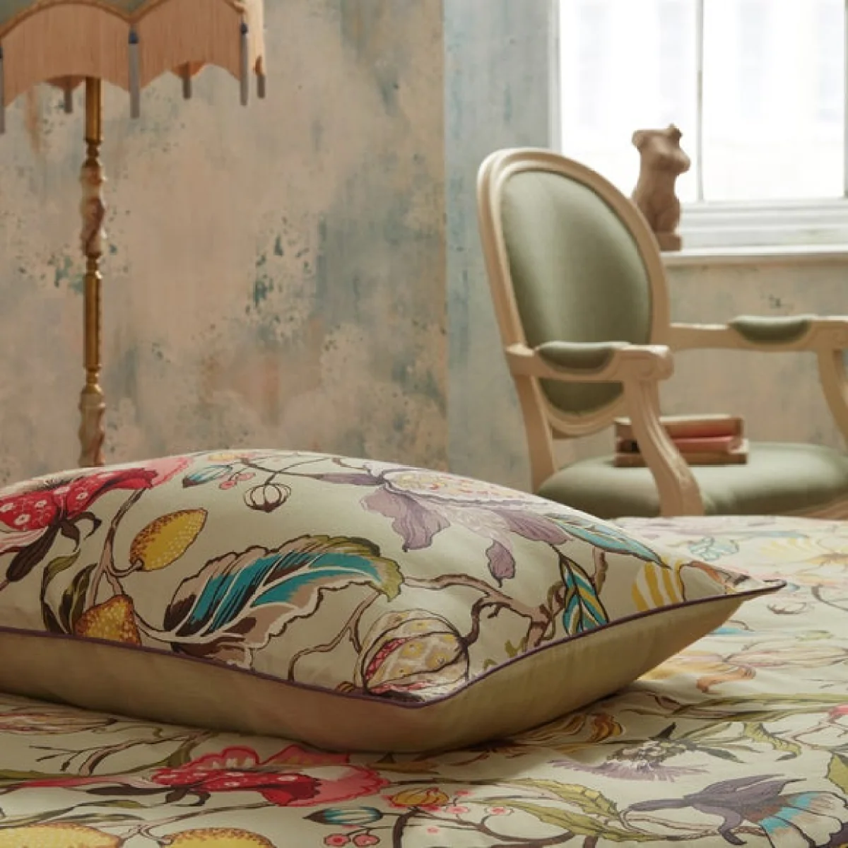 EW by Edinburgh Weavers Morton Floral Chintz 100% Cotton Sateen Duvet Cover & Pillowcase Set Beige – image 4