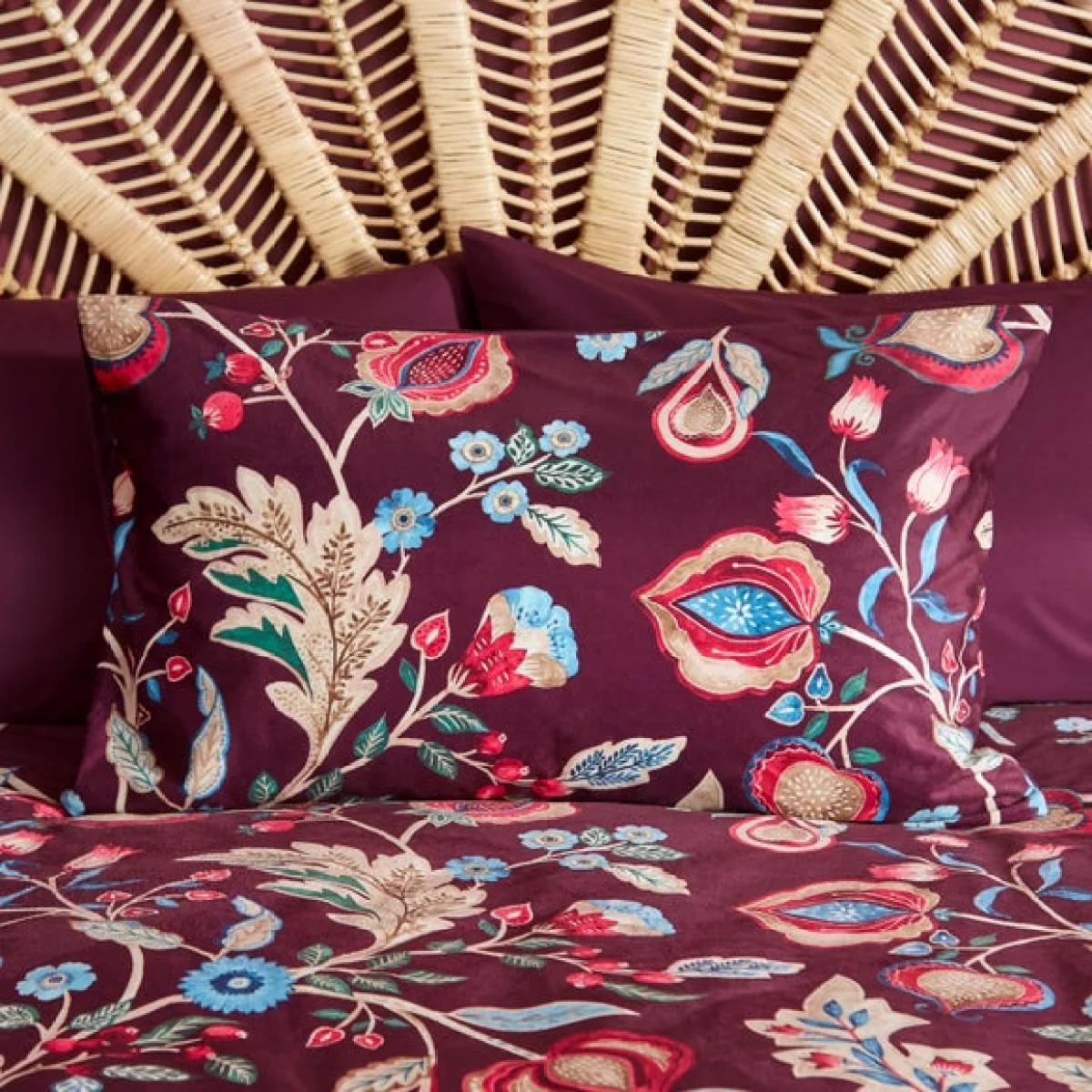 Delilah Purple Floral Fruit Tree Duvet Cover & Pillowcase Set Purple – image 2