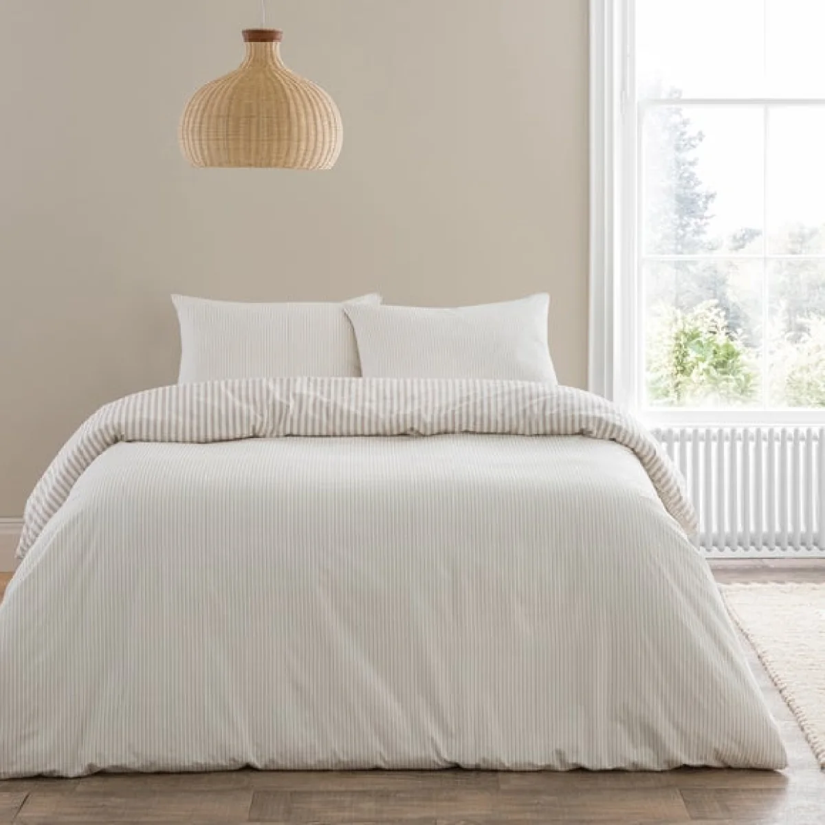 Dawson Stripe 100% Washed Cotton Duvet Cover & Pillowcase Set – image 2