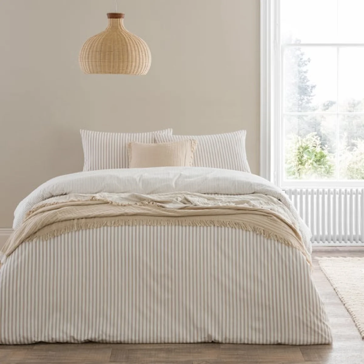 Dawson Stripe 100% Washed Cotton Duvet Cover & Pillowcase Set – image 6