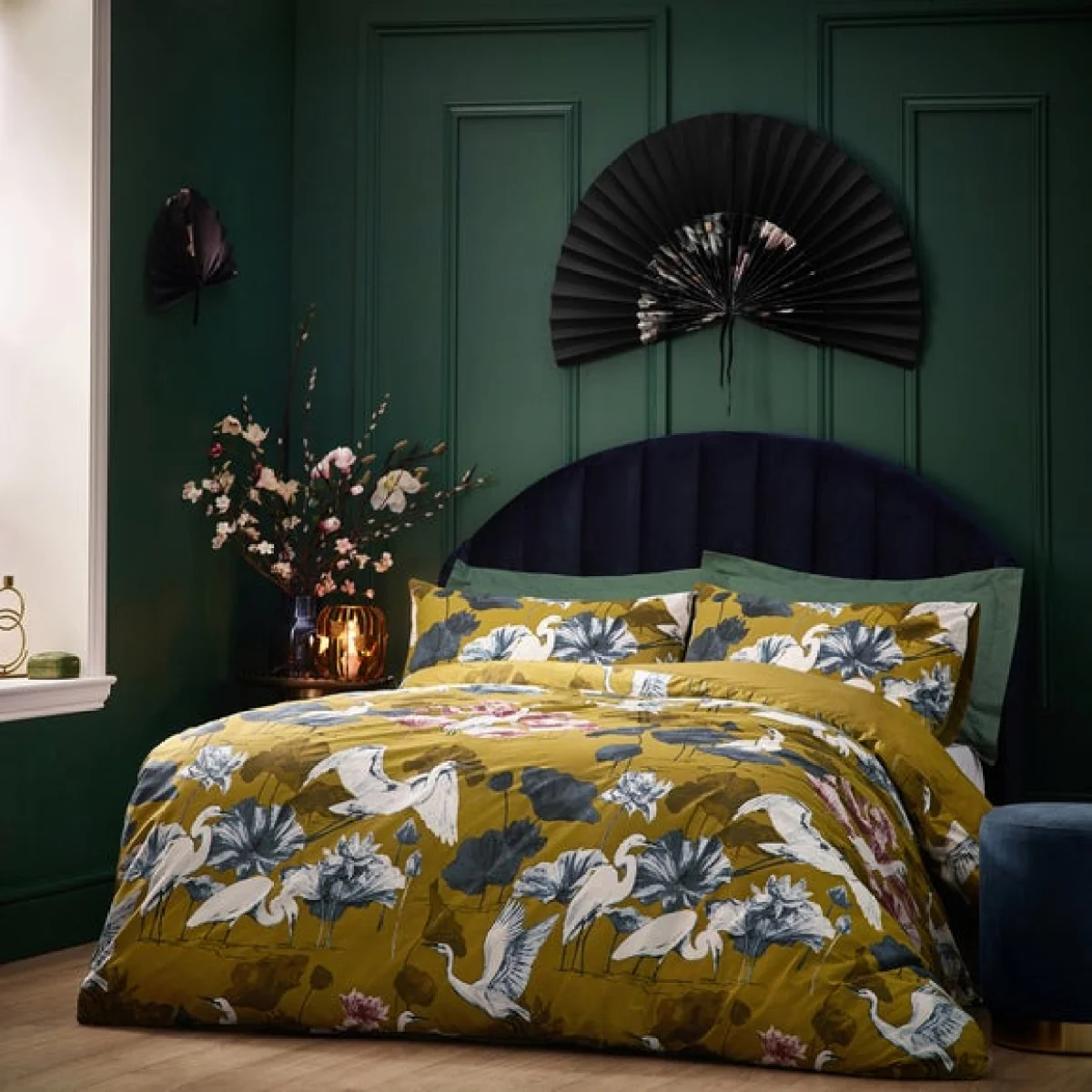 Wylder Tropics Kushiro Olive Duvet Cover & Pillowcase Set Olive – image 3