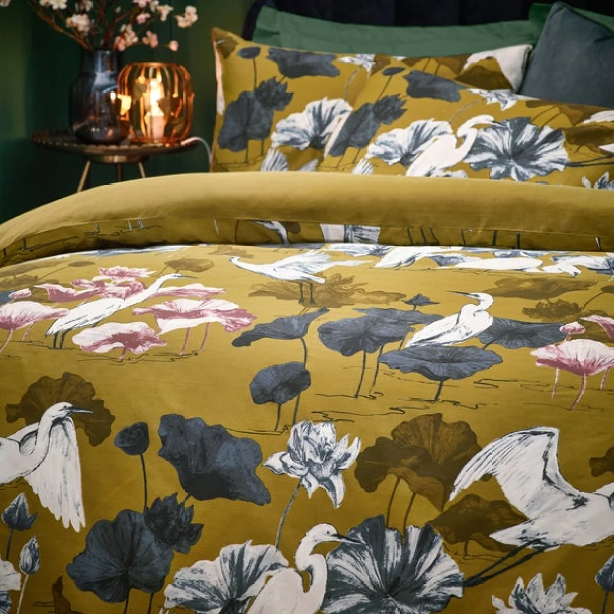 Wylder Tropics Kushiro Olive Duvet Cover & Pillowcase Set Olive – image 4