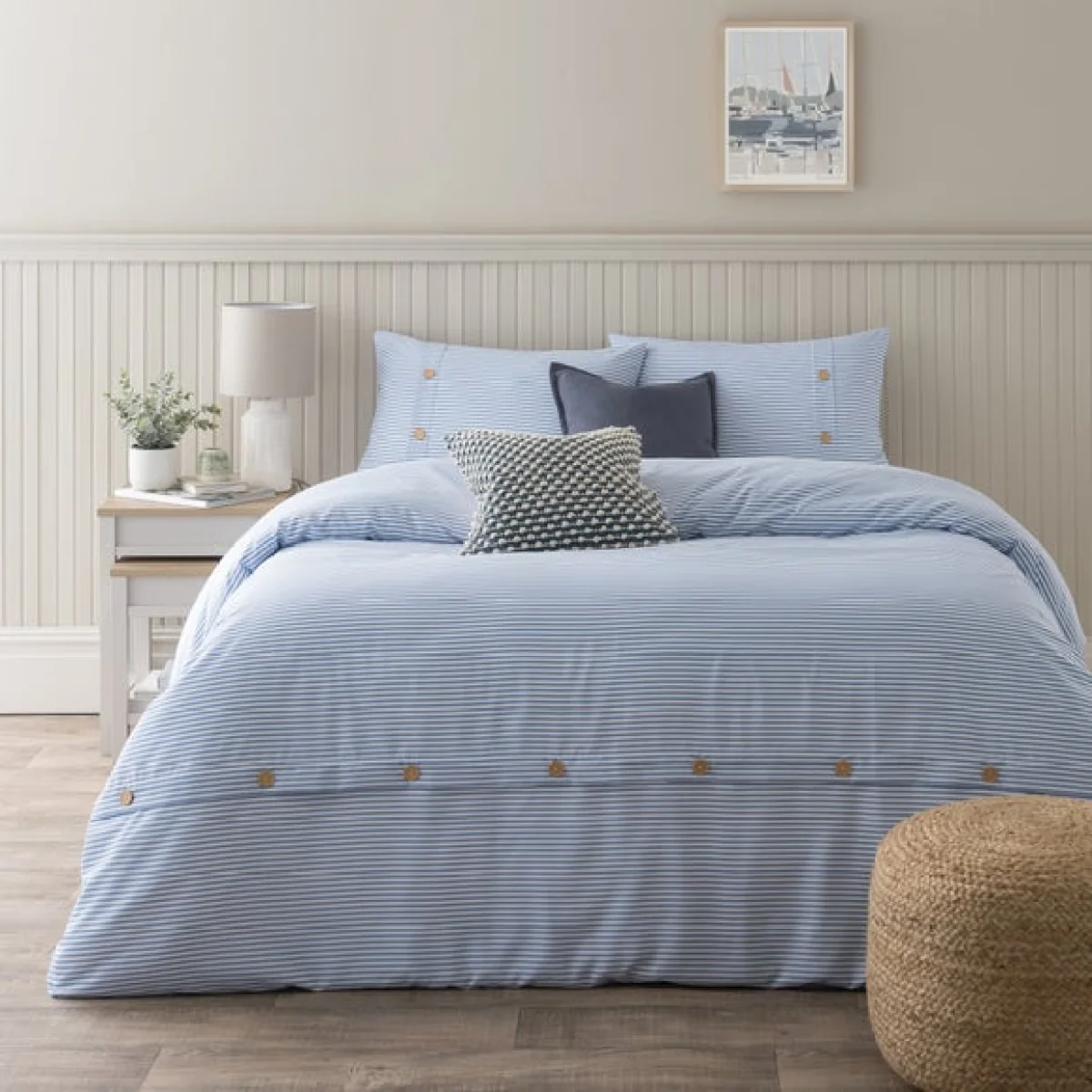 Khai Stripe Natural Duvet Cover and Pillowcase Set Natural – image 2