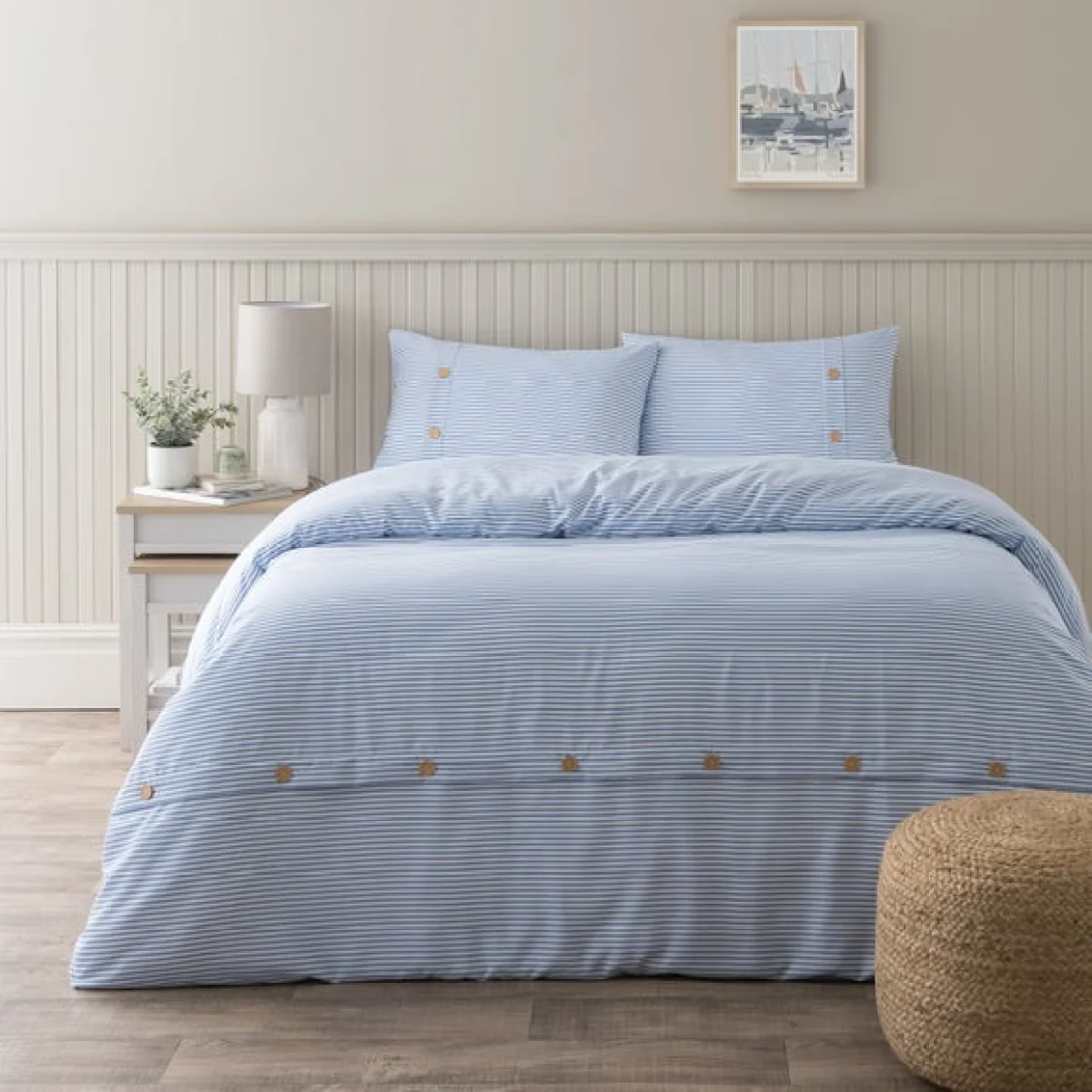 Khai Stripe Natural Duvet Cover and Pillowcase Set Natural – image 3