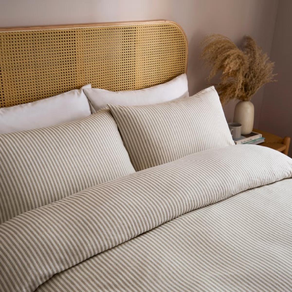 Camille Stripe Brushed Cotton Duvet Cover & Pillowcase Set – image 4