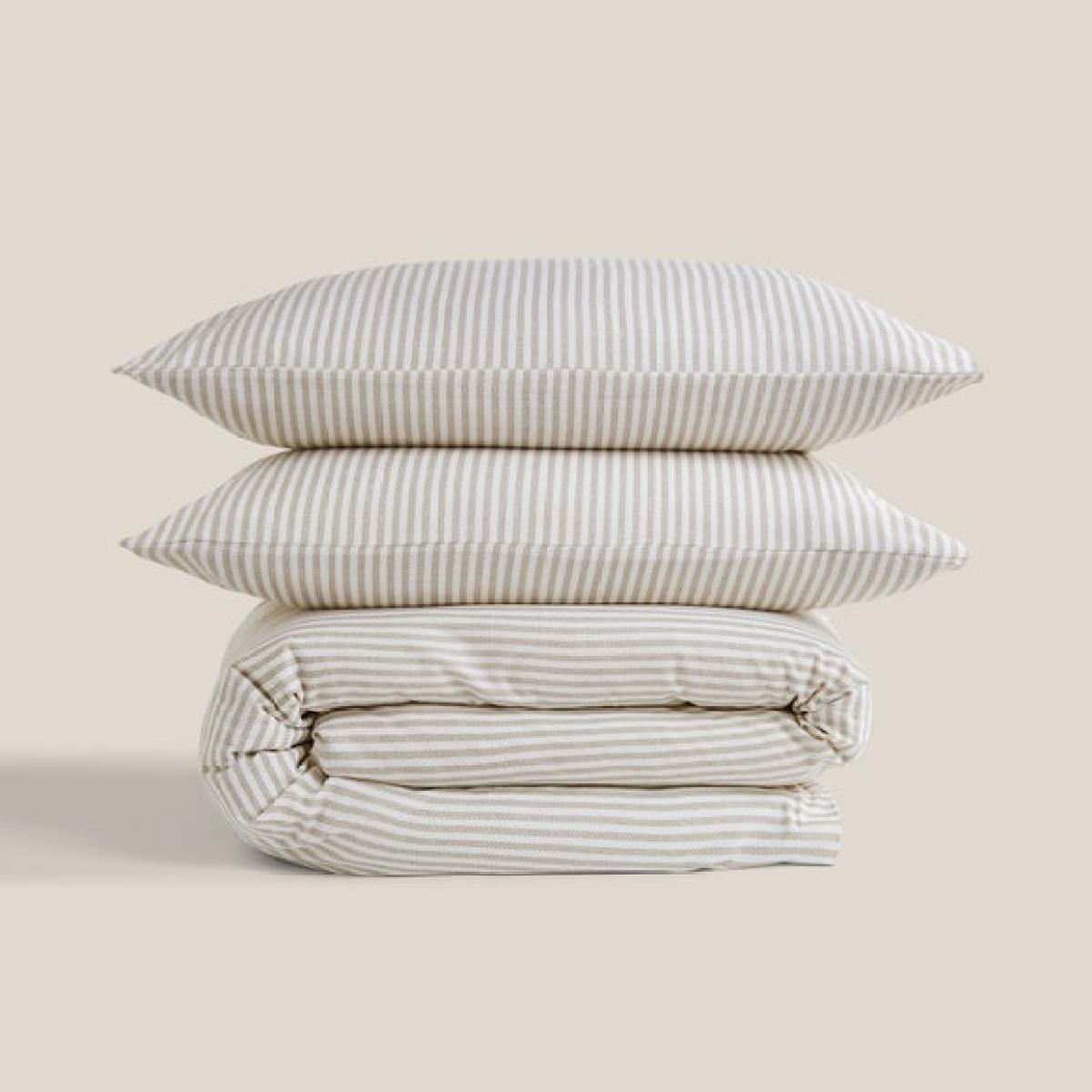 Camille Stripe Brushed Cotton Duvet Cover & Pillowcase Set – image 5