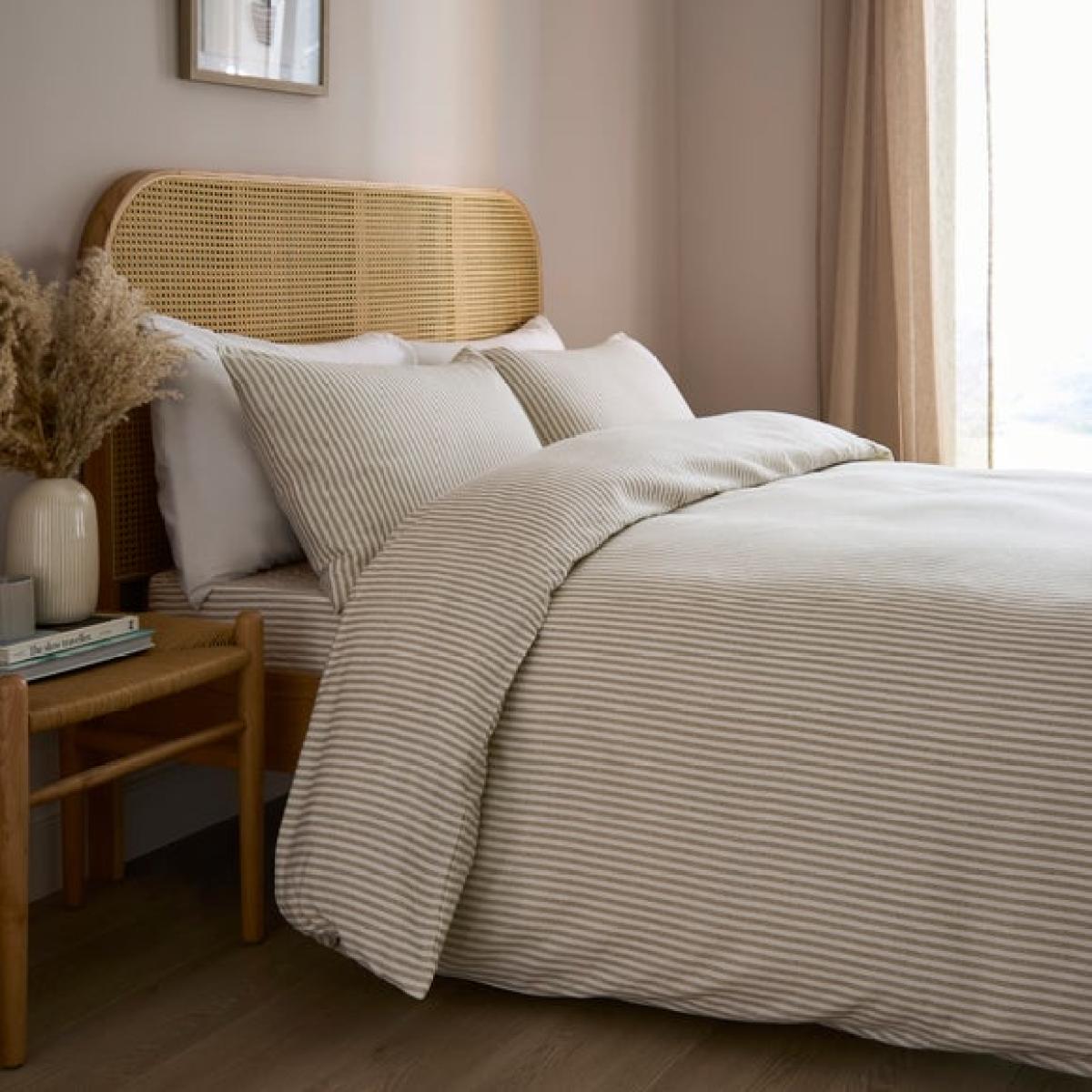 Camille Stripe Brushed Cotton Duvet Cover & Pillowcase Set – image 6