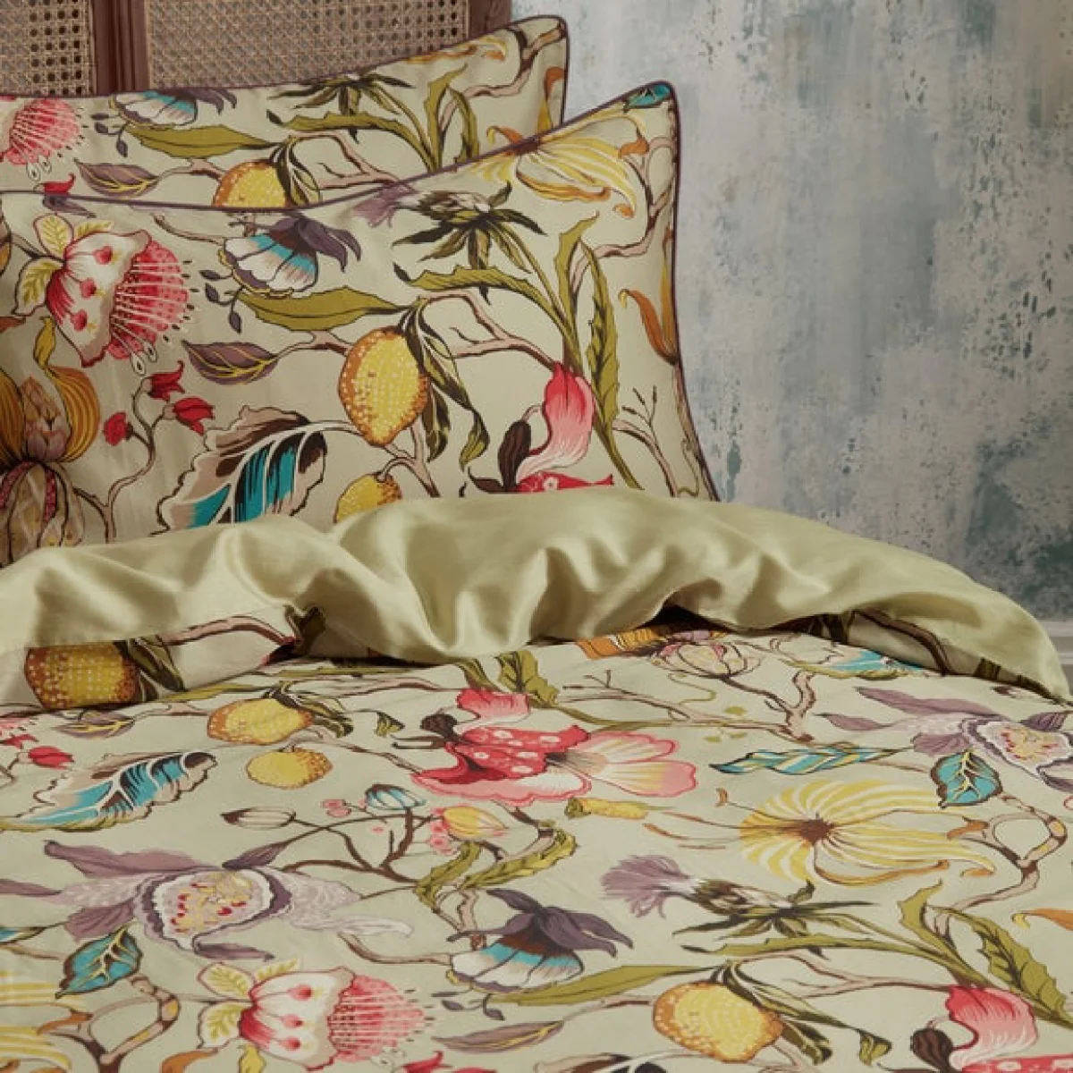 EW by Edinburgh Weavers Morton Floral Chintz 100% Cotton Sateen Duvet Cover & Pillowcase Set Beige – image 2