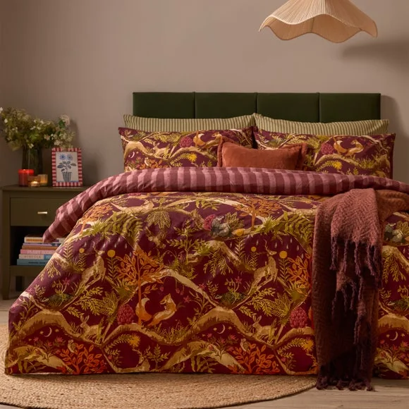 Furn. Nya Woodland Polycotton Duvet Cover & Pillowcase Set – image 1