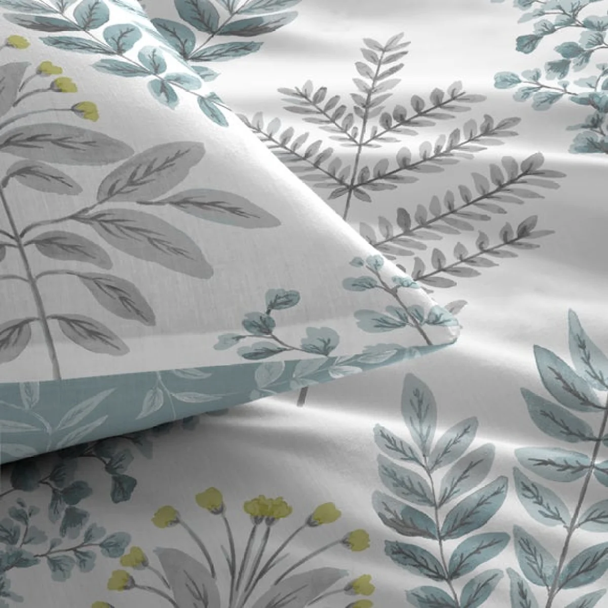 Emily Easy Care Duck Egg Duvet Cover and Pillowcase Set Duck Egg (Blue) – image 2