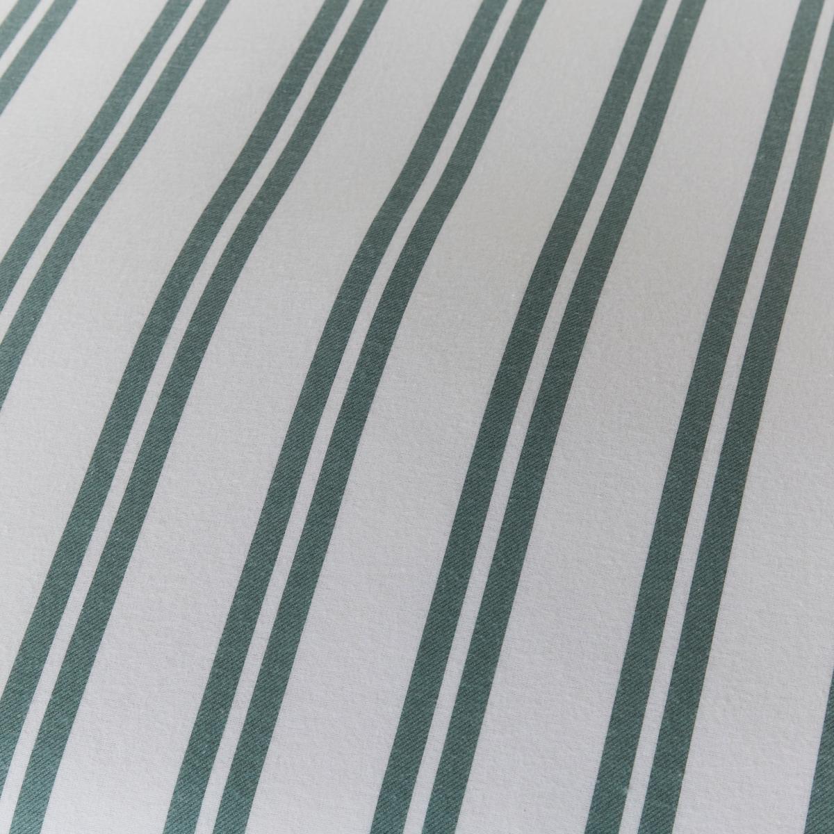 Green Stripe Brushed Cotton Duvet Cover and Pillowcase Set Natural – image 5