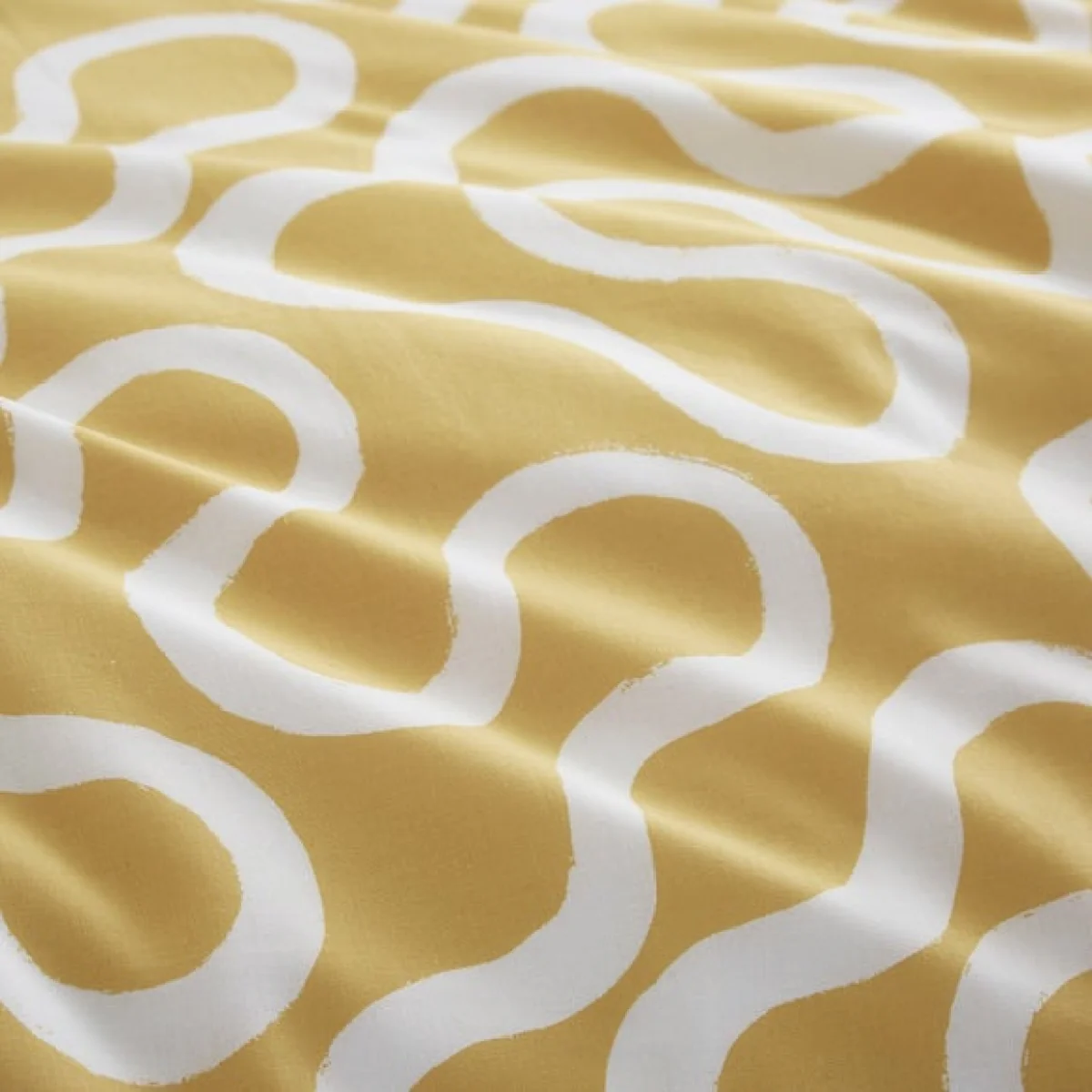 Elements Wiggins Wiggle Ochre Cotton Duvet Cover and Pillowcase Set Ochre – image 5