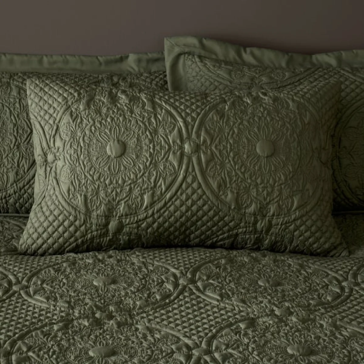 Mandalay Olive Duvet Cover and Pillowcase Set Olive – image 3