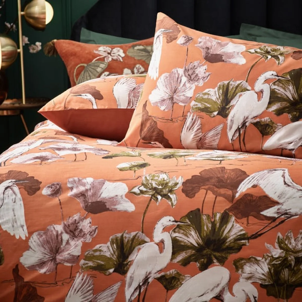 Wylder Tropics Kushiro Coral Duvet Cover & Pillowcase Set Coral – image 2