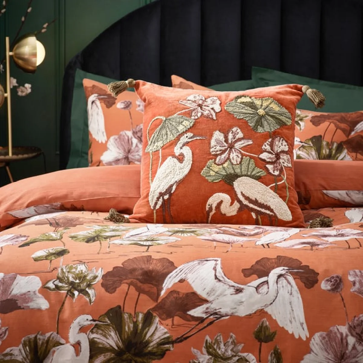 Wylder Tropics Kushiro Coral Duvet Cover & Pillowcase Set Coral – image 5