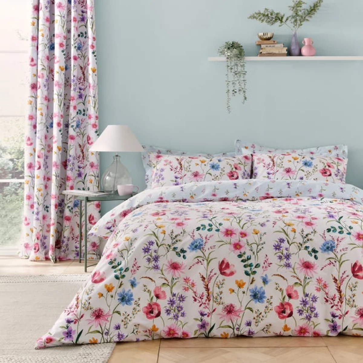 Foxley Ditsy Duvet Cover & Pillowcase Set Pink – image 1