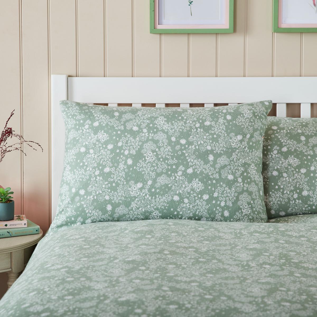 Autumnnal Ditsy Brushed Cotton Duvet Cover and Pillowcase Set MultiColoured – image 4